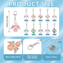 20 шт. 10-х цветные подвесные украшения из сплава и стекла&nbsp;PALLOY-TAC0211