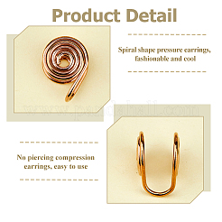 10 шт. серьги-манжеты из нержавеющей стали со спиральной накладкой&nbsp;EJEW-HS0001-03RG