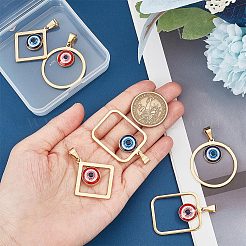 6 шт. 6 стиля вакуумное покрытие PVD сглаз подвески из нержавеющей стали 304 смола&nbsp;STAS-UN0042-19