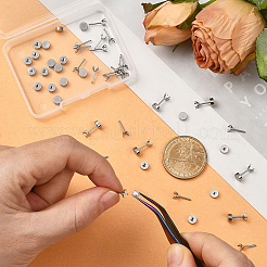 30 шт. фурнитура для сережек-гвоздиков из нержавеющей стали 304&nbsp;STAS-SC0010-61