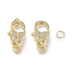 Латунный микро pave прозрачный кубический цирконий лобстер&nbsp;ZIRC-Q024-17G