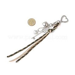 4 шт. 4-цветный полиэстеровый шнур и подвесные украшения из сплава и пластика&nbsp;HJEW-JM04341