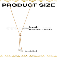 1 шт. 1 мм латунная круглая змейка цепочка слайдер лариат ожерелья&nbsp;NJEW-LP0009-12G