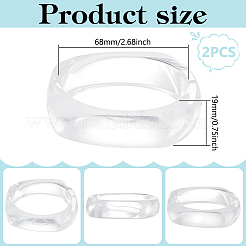 2шт. Акриловый браслет с имитацией мрамора для женщин&nbsp;BJEW-UN0001-69A