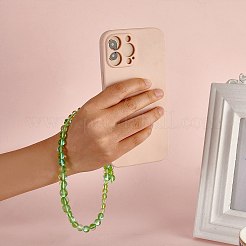 Круглые мобильные ремешки из синтетического лунного камня с бусинами&nbsp;HJEW-SW00042-02