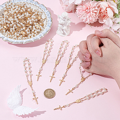 50 шт. браслеты из сплава с крестом и подвеской в виде Иисуса&nbsp;BJEW-WA0001-03