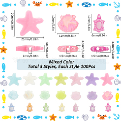 300шт 3 стиля непрозрачные акриловые бусины&nbsp;FIND-SC0012-59B