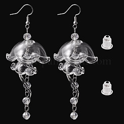 2 пара сережек-подвесок в виде медуз из латуни&nbsp;EJEW-TAC00019