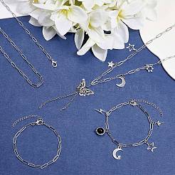 Комплекты украшений из цепочек-скрепок из нержавеющей стали 304 и браслетов&nbsp;SJEW-SC0001-07P