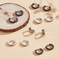 12 шт. 2-х цветные серьги-кольца из нержавеющей стали 304&nbsp;EJEW-LP0001-38