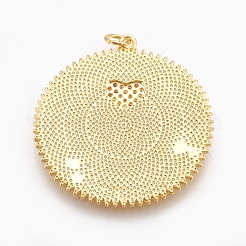 Латунные микро проложить кубического циркония подвески&nbsp;ZIRC-O026-25G-NR