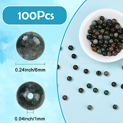 100 шт. бусины из натурального индийского агата&nbsp;G-SP0001-20B