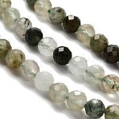 Нити бусин из натурального зеленого рутилированного кварца&nbsp;LS-G-RM2025-A14-4mm