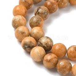 Нити из окрашенных натуральных доломитовых бусин&nbsp;G-D337-8mm-D05