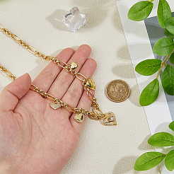 Женские латунные подвески в форме сердца с прозрачным кубическим цирконием&nbsp;NJEW-HS00024