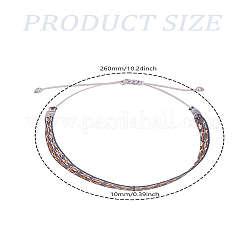 1шт. браслет из полиэстера в стиле бохо с плетеным плоским шнуром&nbsp;BJEW-LP0004-23