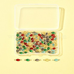 100 шт. 5-х цветные латунные подвески-соединители из стекла K9&nbsp;KK-FS0001-66