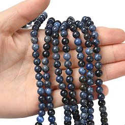 Натуральный сорт дюмортьеритовых кварцевых круглых нитей&nbsp;G-P075-43-6mm