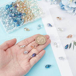 4 цвет гальванизированные прозрачные стеклянные бусины&nbsp;GLAA-GA0002-36A