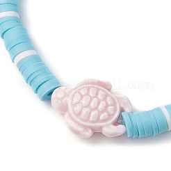 3 шт. 3 стиля плоские круглые эластичные браслеты из полимерной глины ручной работы в стиле хейши&nbsp;BJEW-JB11715