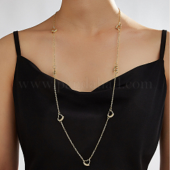 Длинное ожерелье для женщин с микропаве из железа и прозрачными кубическими циркониями в форме сердца.&nbsp;CK7864