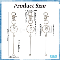 12шт. брелок для ключей из сплава с бусинами&nbsp;KEYC-SC0001-44