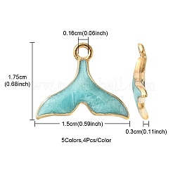 20шт 5 цвета сплава эмалевые подвески&nbsp;ENAM-YW0003-05