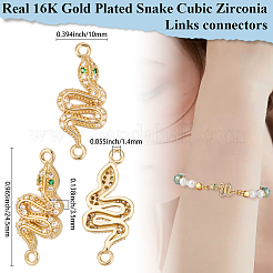 9 шт. латунные микрофибровые звенья/соединители с кубическим цирконием&nbsp;ZIRC-BBC0003-29