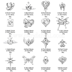 16шт 16-х стильный сплав с покрытием из сплава со стеклянными подвесками FIND-YW0003-31