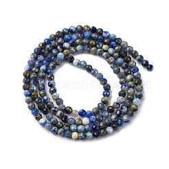 Нитки бусины из натурального ляписа-лазури&nbsp;LS-G-RM2025-A04-2mm