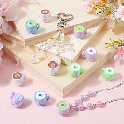 24шт 6 цвета непрозрачные акриловые бусины&nbsp;SACR-SP0001-27