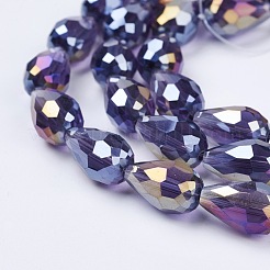 Стеклянные бусины с гальваническим покрытием &nbsp;EGLA-D015-15x10mm-07