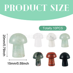 10шт. Фигурки грибов из натуральных и синтетических драгоценных камней&nbsp;G-TA0002-08
