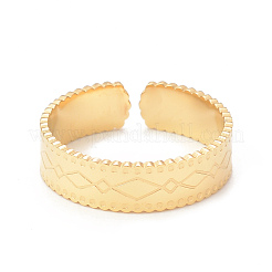 Кольцо-манжета из нержавеющей стали 304 с ионным покрытием (IP) с ромбовидным узором для женщин&nbsp;LS-RJEW-I096-07G