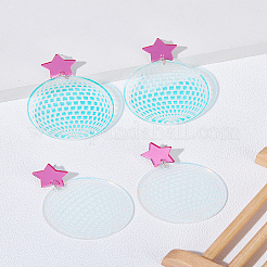 2 пара акриловых сережек-гвоздиков в форме диско-шара для женщин&nbsp;EJEW-LP0001-53