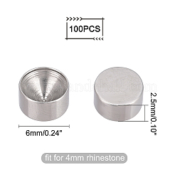 100 шт. оправа для страз из нержавеющей стали 304&nbsp;STAS-UN0030-67