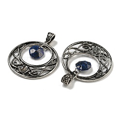 Ограненные восьмиугольные подвески из смешанных драгоценных камней и натуральных и синтетических камней&nbsp;G-K338-17AS