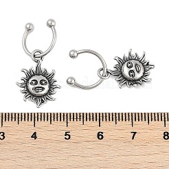 Серьги-полукольца sun 316 из хирургической нержавеющей стали для женщин&nbsp;EJEW-G416-47AS