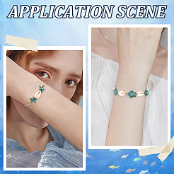 4шт 4 стиля браслетов из натуральных ракушек и синтетической бирюзы с плетением&nbsp;BJEW-SC0001-54