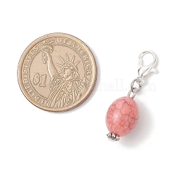 Овальный акриловый имитация бирюзового подвесного украшения&nbsp;HJEW-JM03827