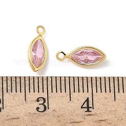 Подвески в виде конского глаза с микропаве из кубических цирконий из латуни&nbsp;KK-Z136-32G-02