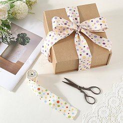 4м 2-х цветная шелковая лента с узором в горошек повязка на голову&nbsp;AJEW-DJ0005-70