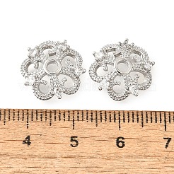 Колпачки для бусин из прозрачного кубического циркония в форме цветка из латуни&nbsp;KK-V008-05P