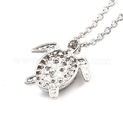 Ожерелье с подвеской в виде морских черепах с аквамарином и стразами для женщин&nbsp;LS-NJEW-I113-02P