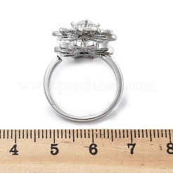 Вращающиеся открытые манжеты-кольца для женщин с изображением подсолнечника&nbsp;LS-RJEW-S402-09P