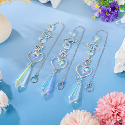 3 шт. подвесные украшения в виде звезды-планеты из сплава&nbsp;HJEW-TA00368