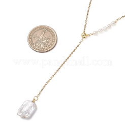 Регулируемый прямоугольный кулон из натурального жемчуга кеши&nbsp;NJEW-JN05950