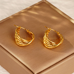 Стильные серьги-кольца неправильной формы из нержавеющей стали 304&nbsp;PZ3309