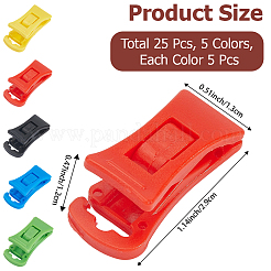 25шт. 5-х цветные пластиковые ветрозащитные клипсы&nbsp;AJEW-CN0004-85