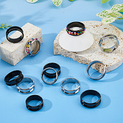 12 шт. 12 стиля из нержавеющей стали с рифлеными кольцами для пальцев&nbsp;STAS-HS0001-49